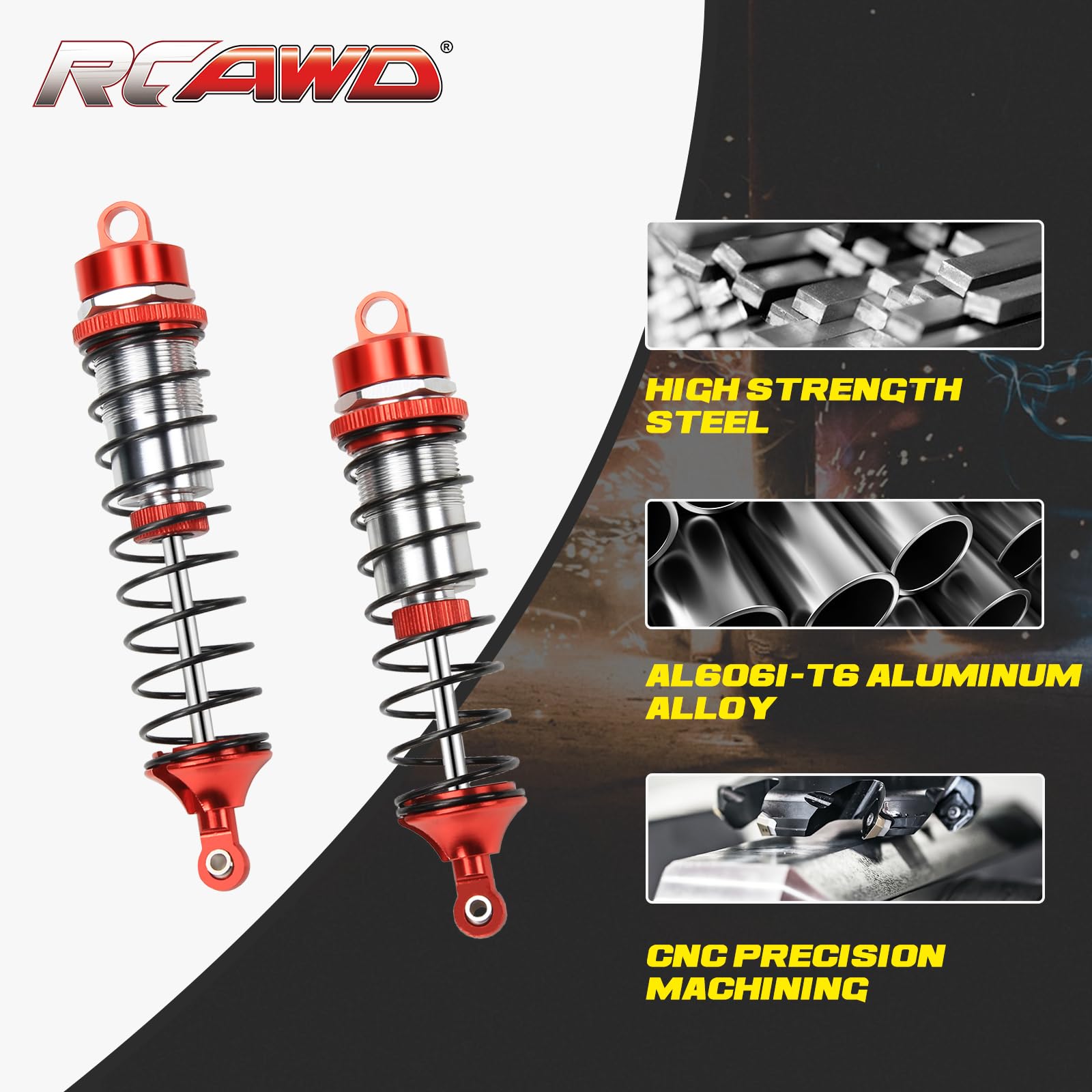 Amazon.com: RACWD Gorgon Big Bore Shocks Set for ARRMA 1/10 Shocks